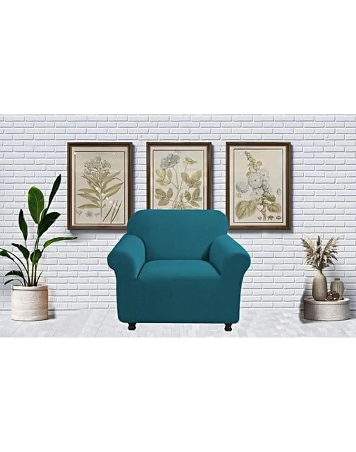 FUNDA PARA SOFA CUADRILLE DE 1 CUERPO AZUL PETROLEO 3