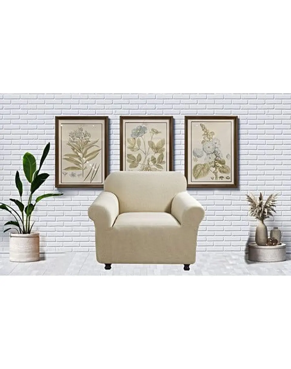 FUNDA PARA SOFA CUADRILLE DE 1 CUERPO BEIGE 3