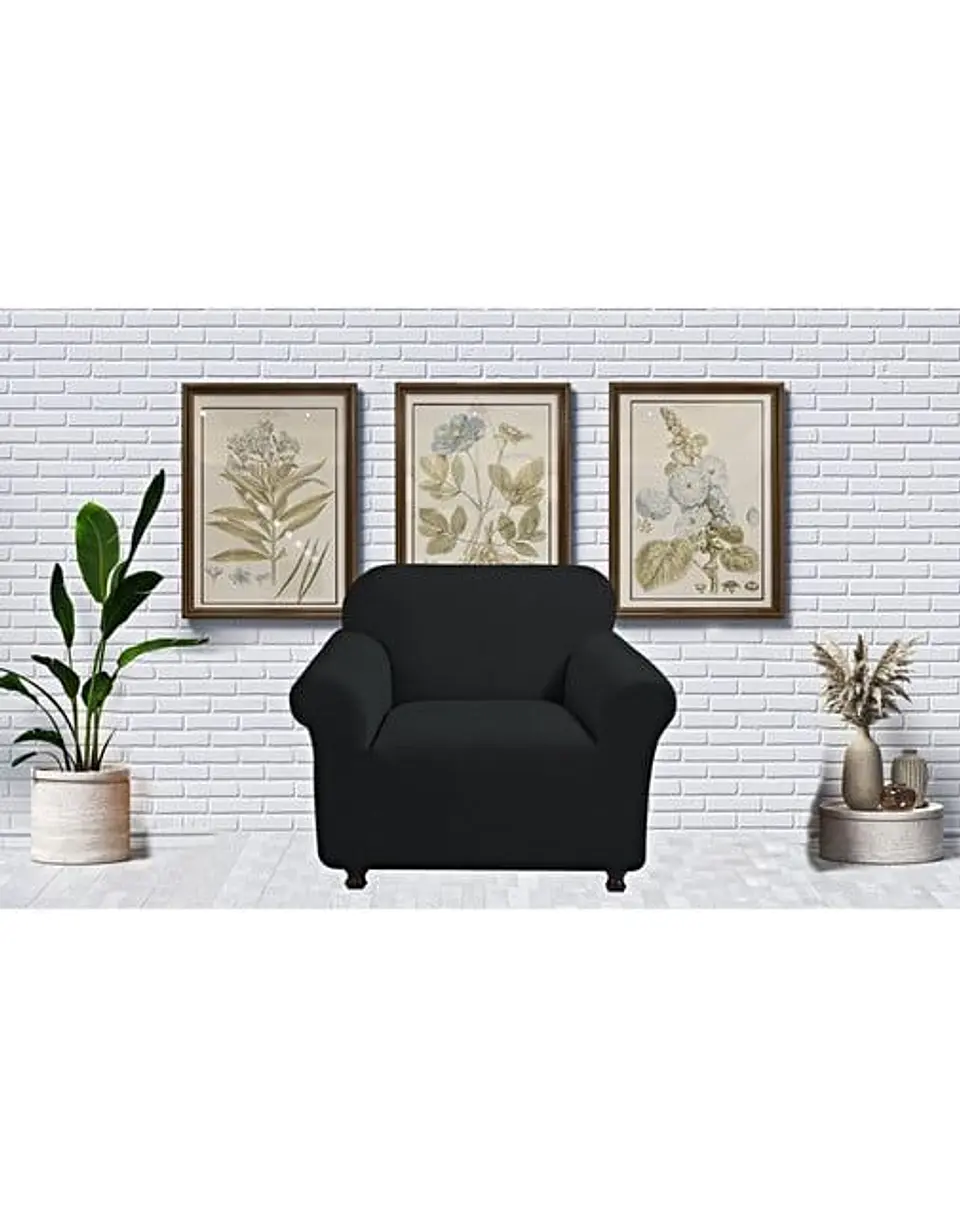 FUNDA PARA SOFA CUADRILLE DE 2 CUERPO NEGRO 3
