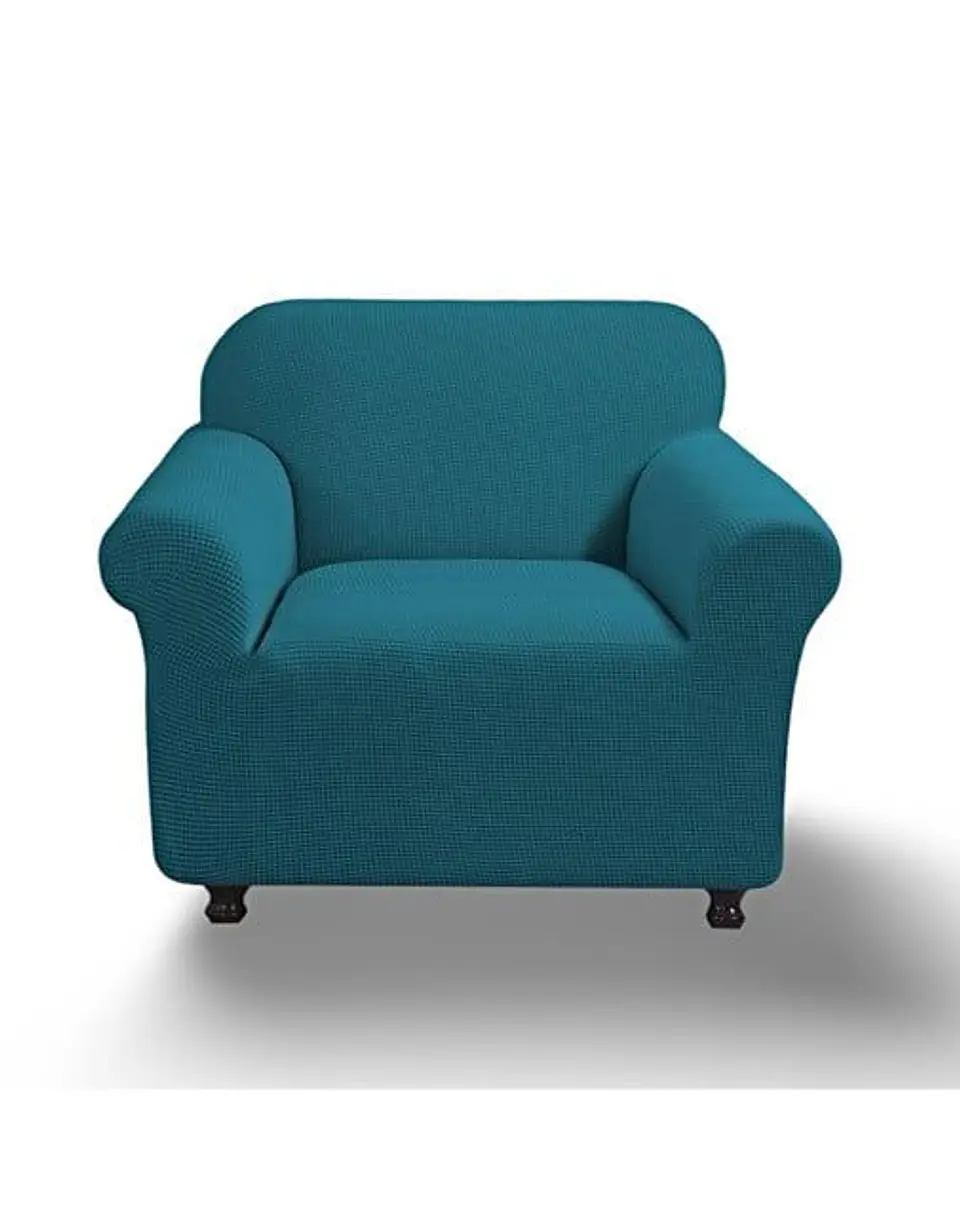 FUNDA PARA SOFA CUADRILLE DE 2 CUERPO AZUL PETROLEO 1