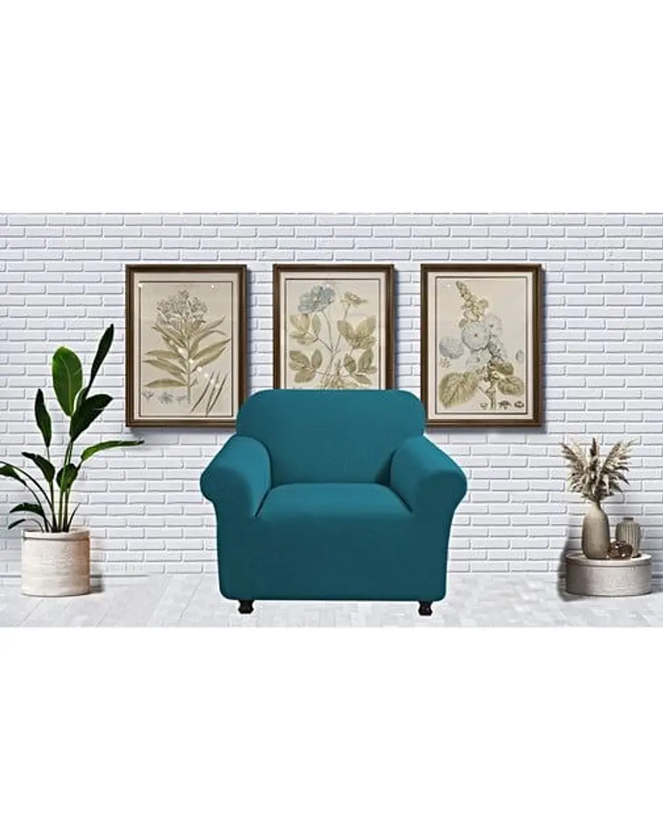 FUNDA PARA SOFA CUADRILLE DE 2 CUERPO AZUL PETROLEO 3