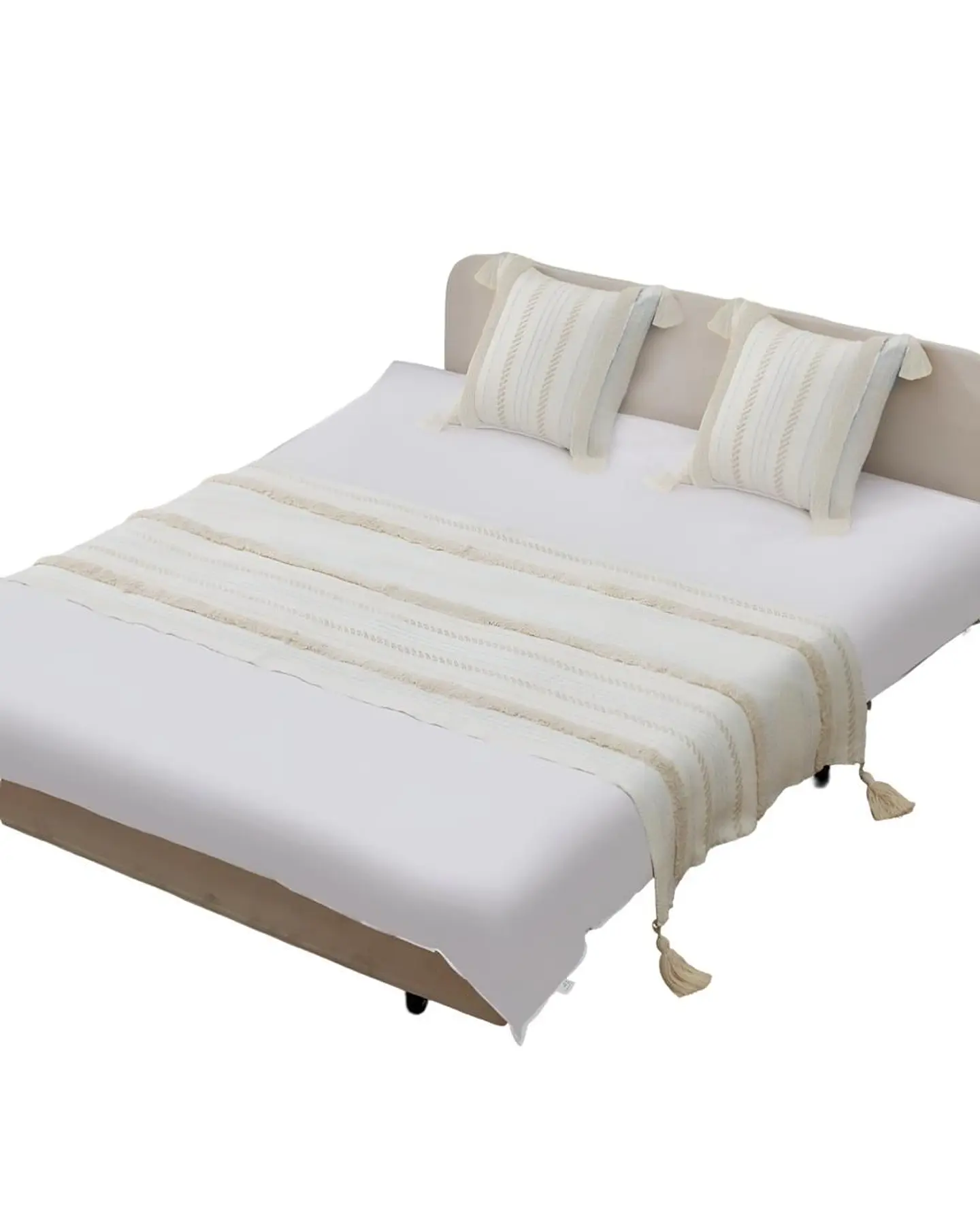 JUEGO DE PIECERA DE CAMA CON 2 FUNDAS MODELO BOHO 2