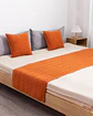 JUEGO DE PIECERA DE CAMA CON 2 FUNDAS MODELO PLUSH NARANJA - Miniatura 1