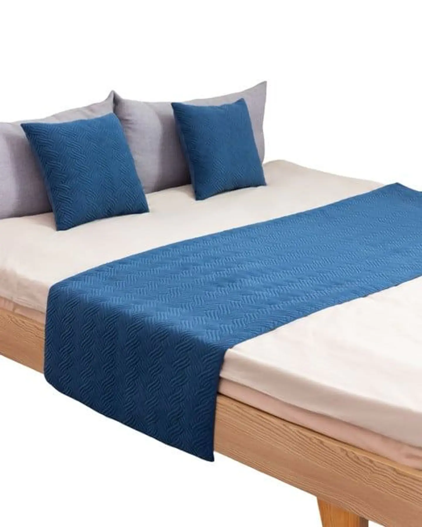 PIECERA DE CAMA DECORATIVA MODELO PLUSH AZUL 3