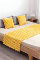JUEGO DE PIECERA DE CAMA CON 2 FUNDAS MODELO PERLA AMARILLO - Miniatura 1