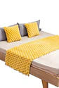 JUEGO DE PIECERA DE CAMA CON 2 FUNDAS MODELO PERLA AMARILLO - Miniatura 3