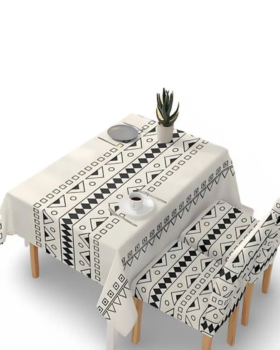 Juego Mantel De Comedor más 6 fundas de silla 140x 220 cmM1 1