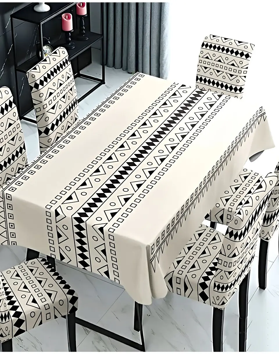 Juego Mantel De Comedor más 6 fundas de silla 140x 220 cmM1 2