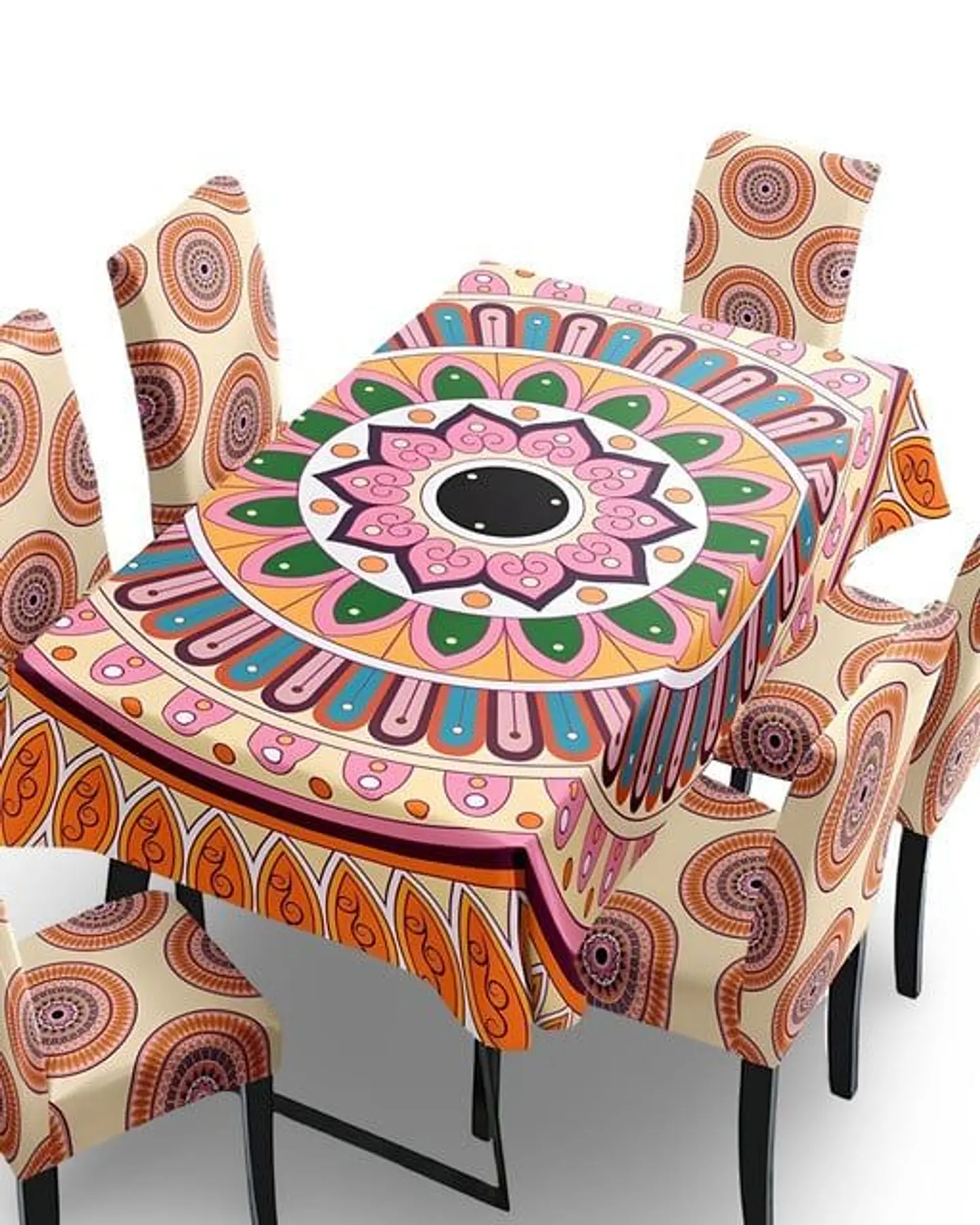 Juego Mantel De Comedor más 6 fundas de silla 140x 220 cmM3 1