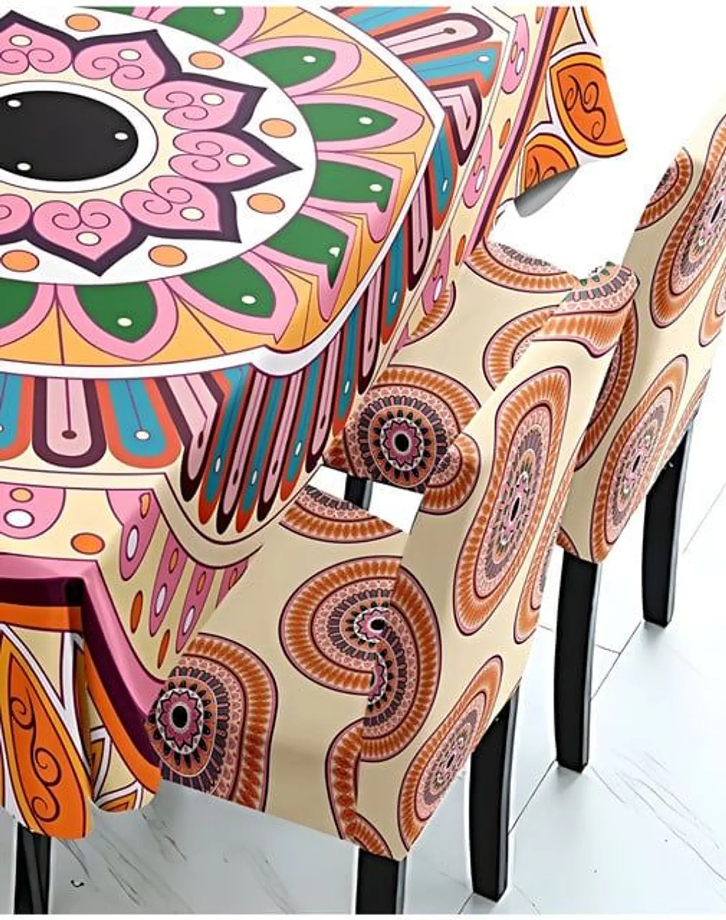 Juego Mantel De Comedor más 6 fundas de silla 140x 220 cmM3 3