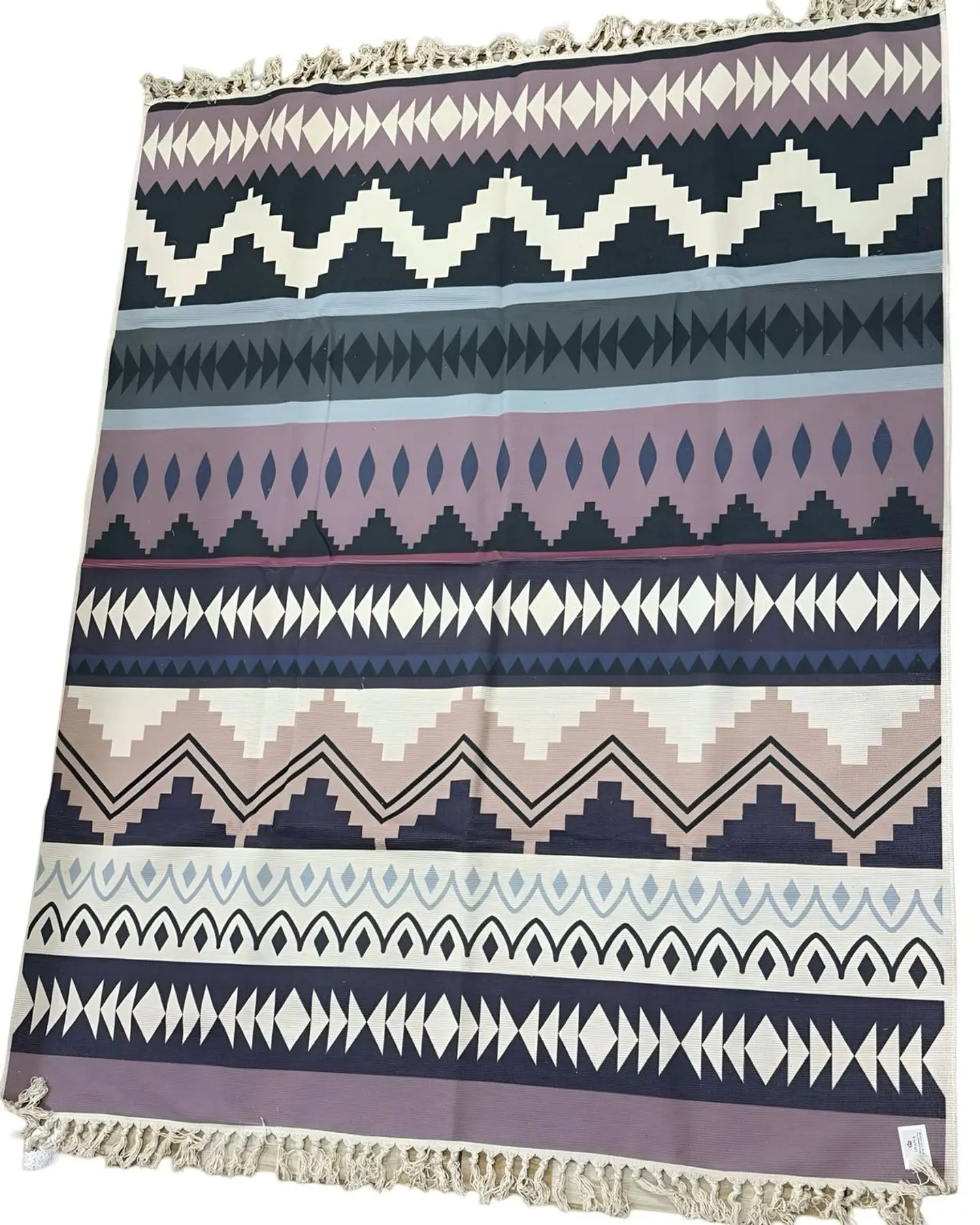 ALFOMBRA DE LINO 160 X 200 ELEGANTES CON FLECOS 1