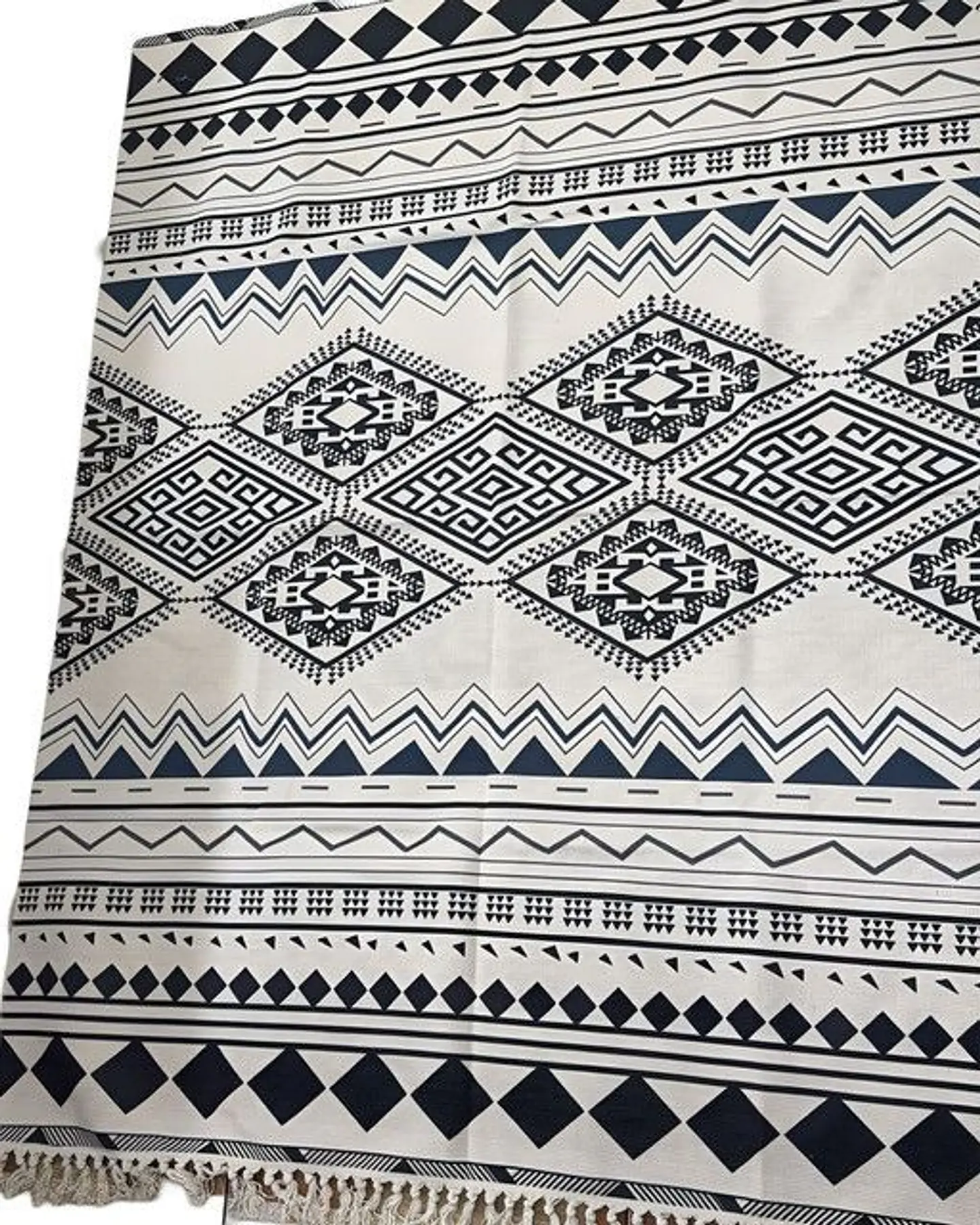 ALFOMBRA DE LINO 160 X 200 ELEGANTES CON FLECOS 1