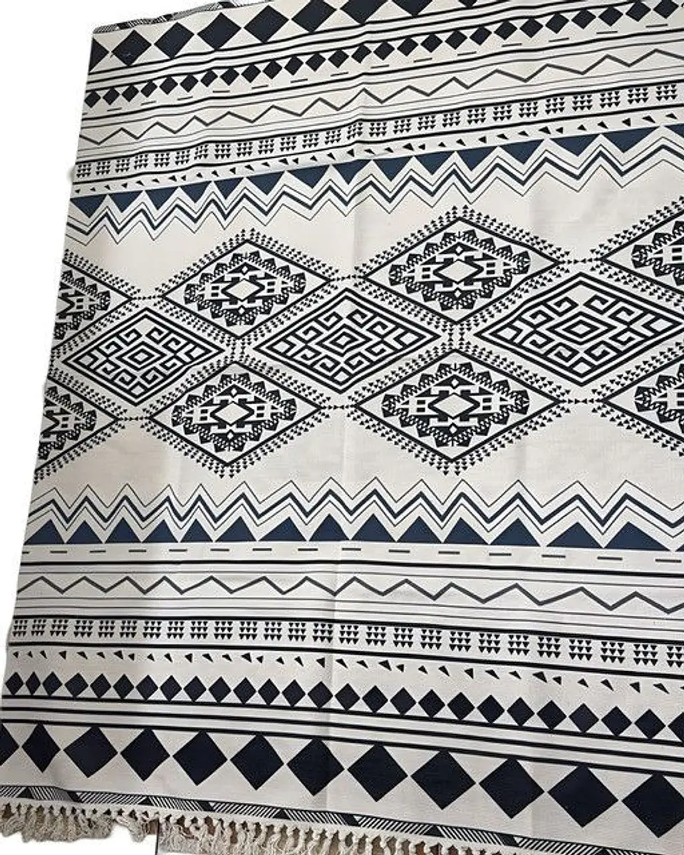 ALFOMBRA DE LINO 160 X 200 ELEGANTES CON FLECOS 1