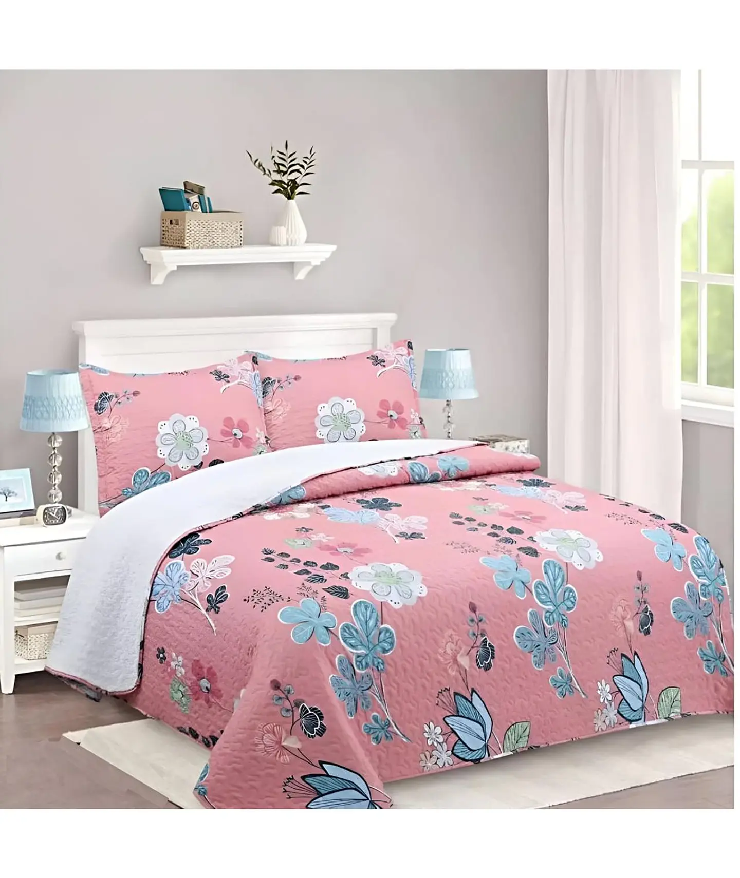 CUBRECAMA QUILT SHERPA OTOÑO INVIERNO PLAZA Y MEDIA 3