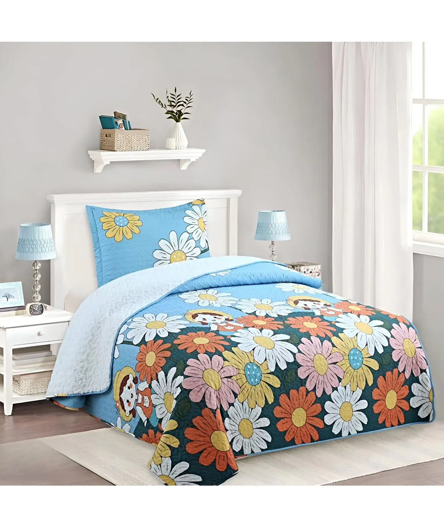 CUBRECAMA QUILT SHERPA OTOÑO INVIERNO PLAZA Y MEDIA 2
