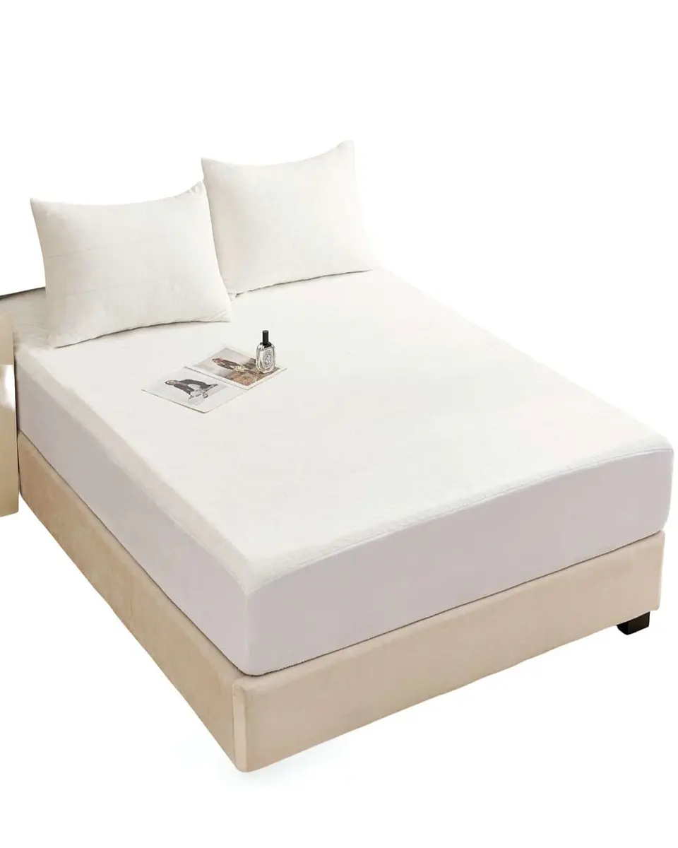 Cubre Colchon Protector Impermeable Plush - Blanco - 1,5 plazas 1