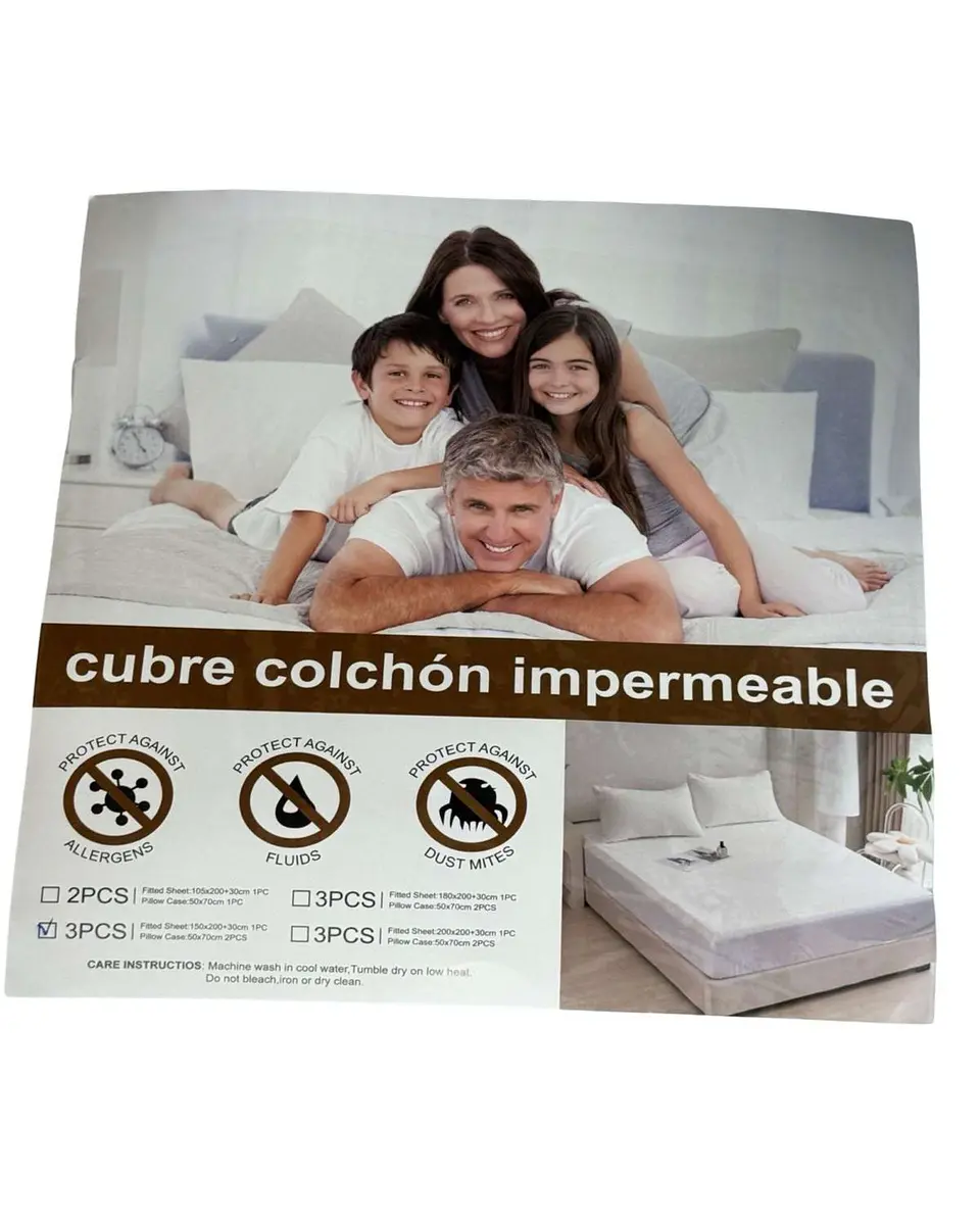 Cubre Colchon Protector Impermeable Plush - Turquesa - 2 plazas 2