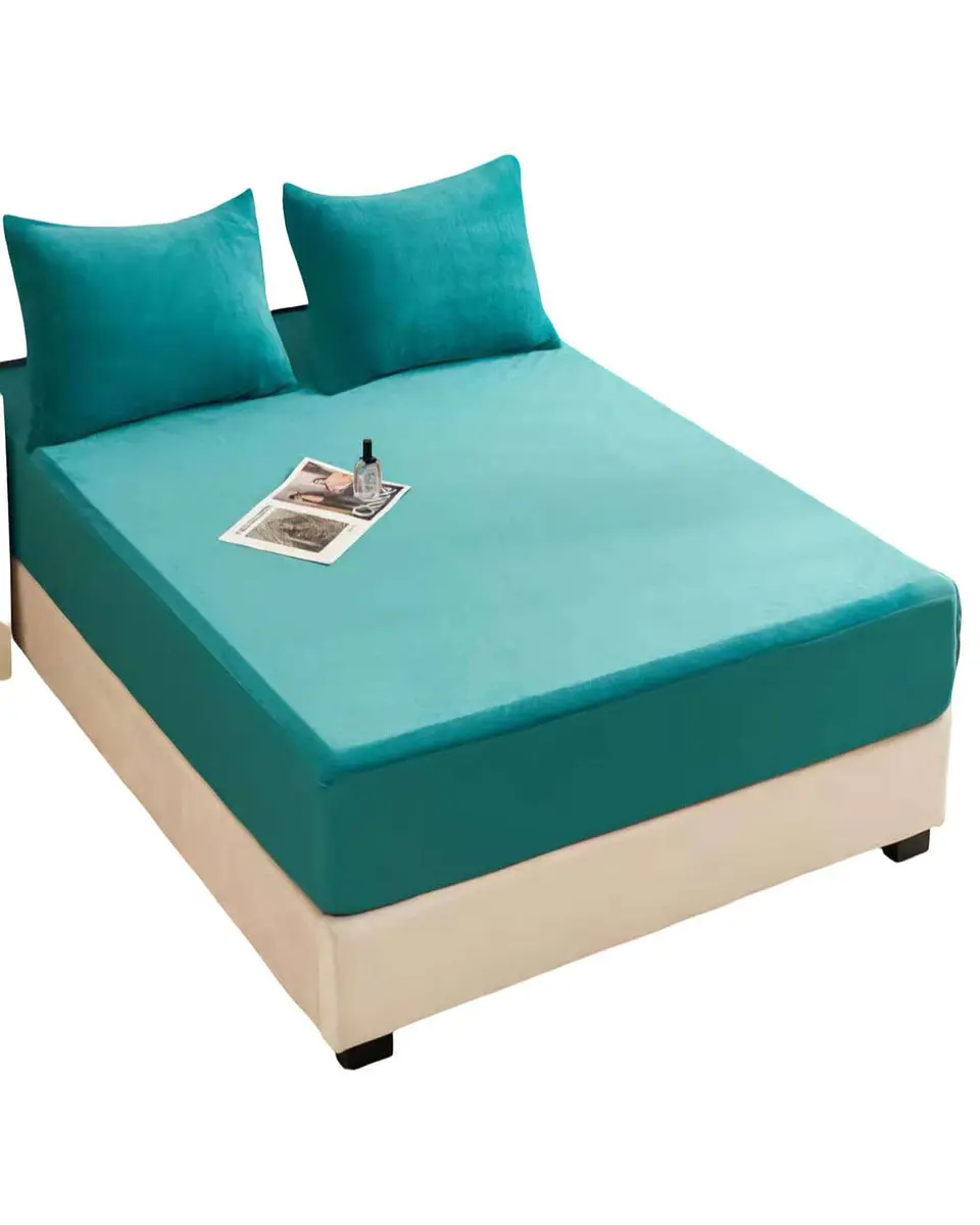 Cubre Colchon Protector Impermeable Plush - Turquesa - king plazas 1