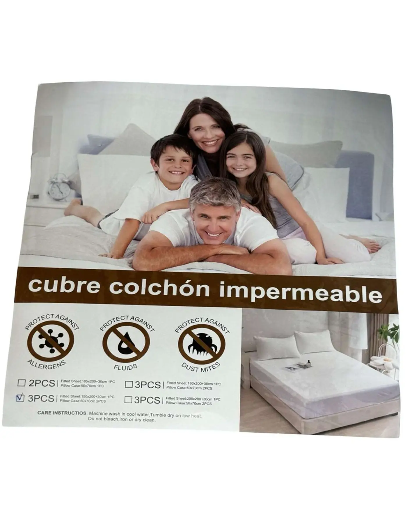 Cubre Colchon Protector Impermeable Plush - Turquesa - SUPER KING 3