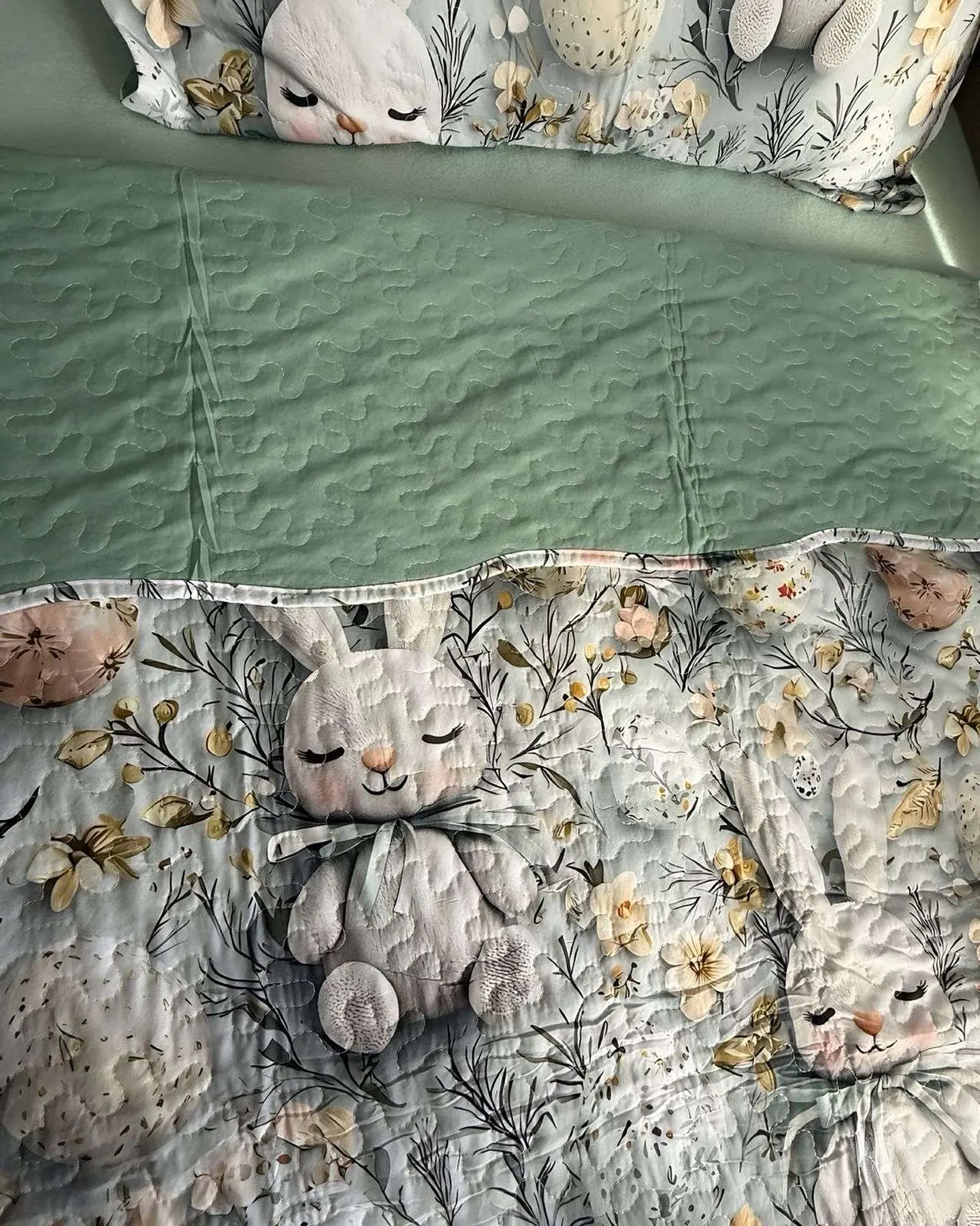 CUBRECAMA QUILT DE VERANO NIÑA NIÑO INFANTIL CONEJO 3