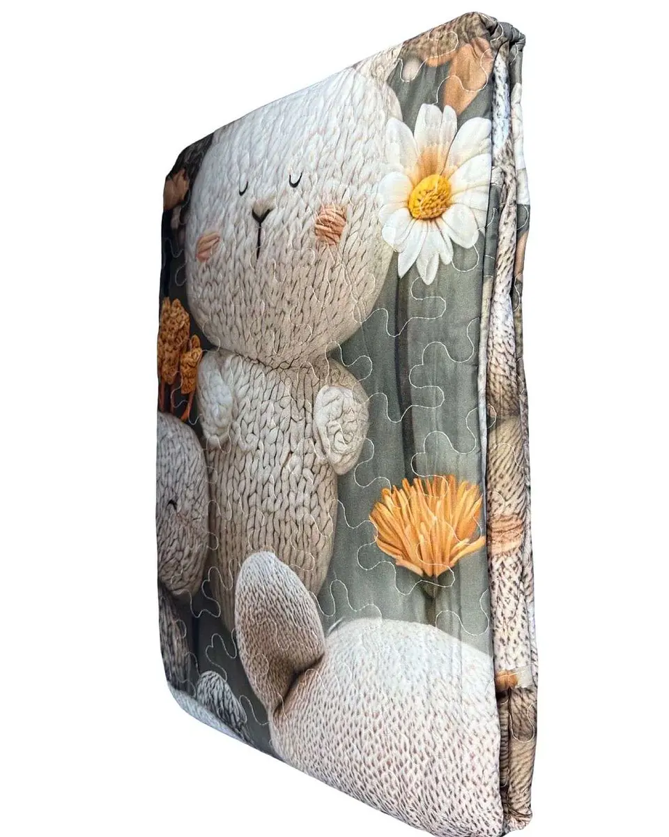 CUBRECAMA QUILT DE VERANO NIÑA NIÑO INFANTIL OSO VERDE 4