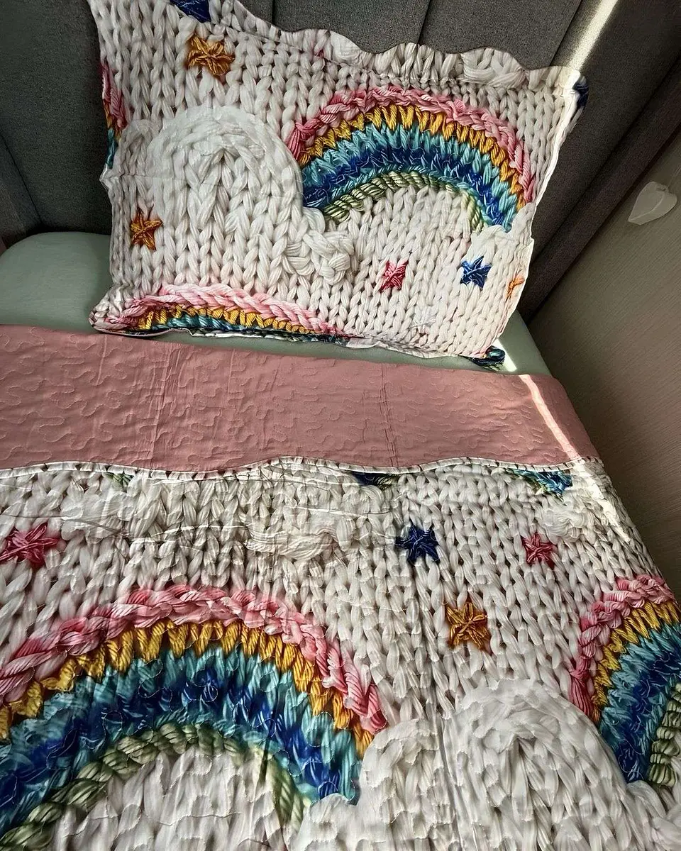 CUBRECAMA QUILT DE VERANO NIÑA NIÑO INFANTIL ARCOIRIS 3