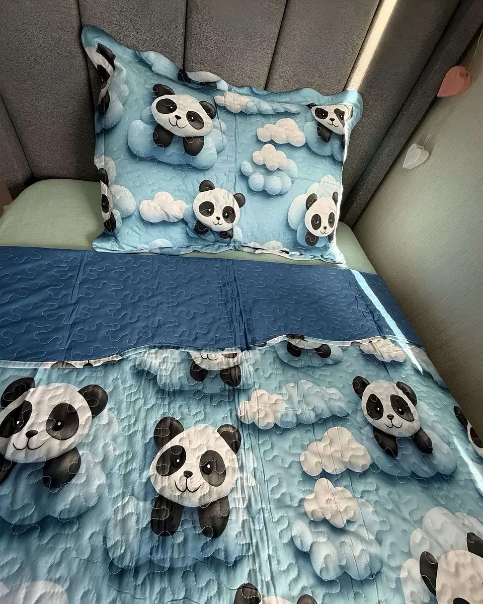 CUBRECAMA QUILT DE VERANO NIÑA NIÑO INFANTIL PANDA 3