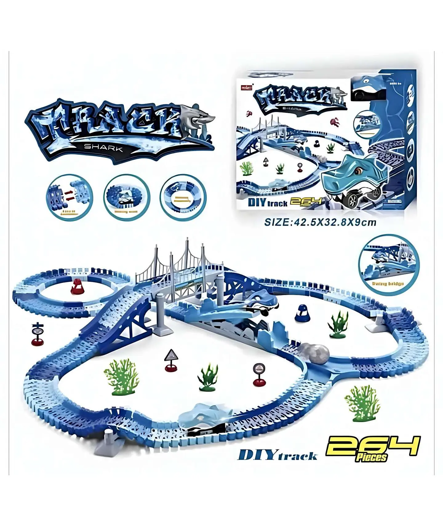 Pista de Auto Tiburón Shark Electrica Para Niños 6