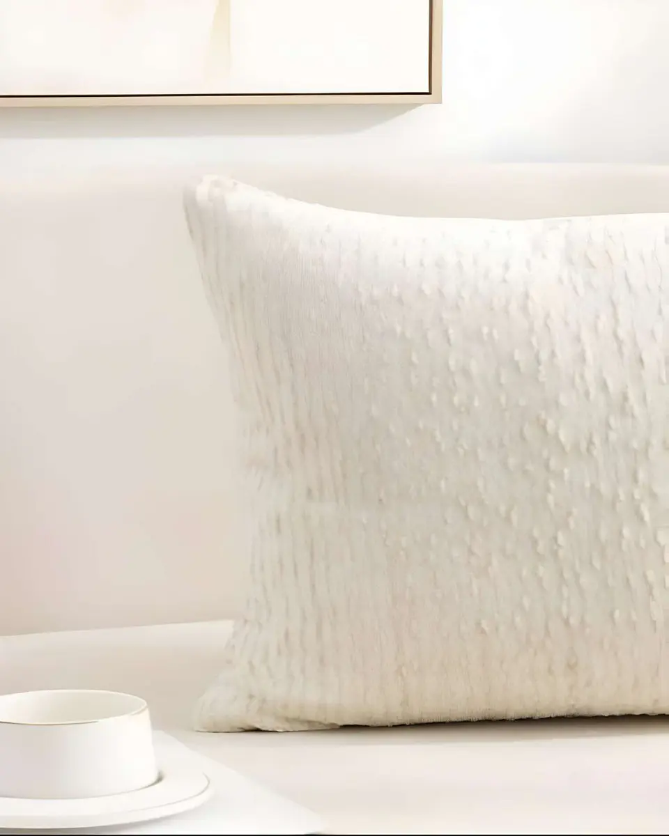 PACK DE 2 FUNDAS DE COJIN CHENILLE LINEA BLANCO 3