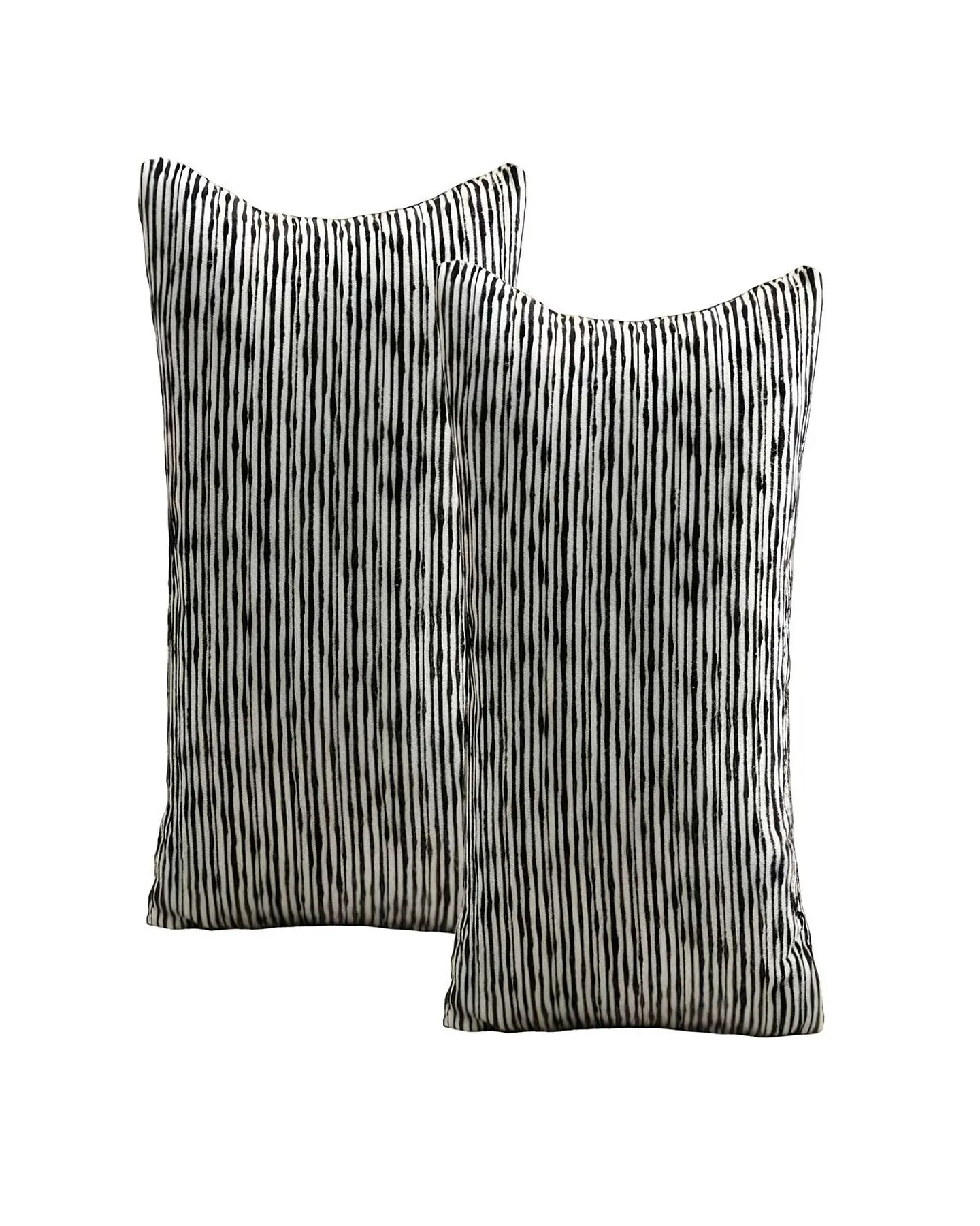 PACK DE 2 FUNDAS DE COJIN CHENILLE LINEA NEGRO 2