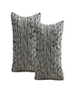 PACK DE 2 FUNDAS DE COJIN CHENILLE LINEA NEGRO - Miniatura 2