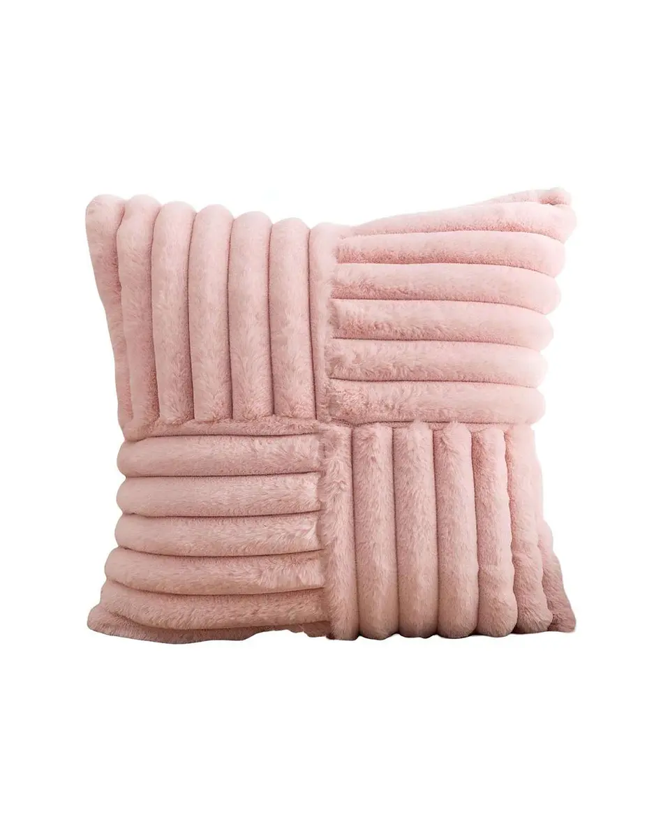 PACK DE 2 FUNDAS PELUDA EMPALMADA ROSA 1