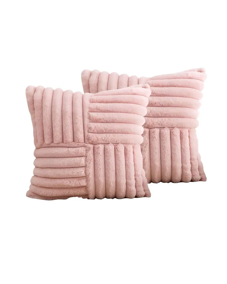 PACK DE 2 FUNDAS PELUDA EMPALMADA ROSA 2