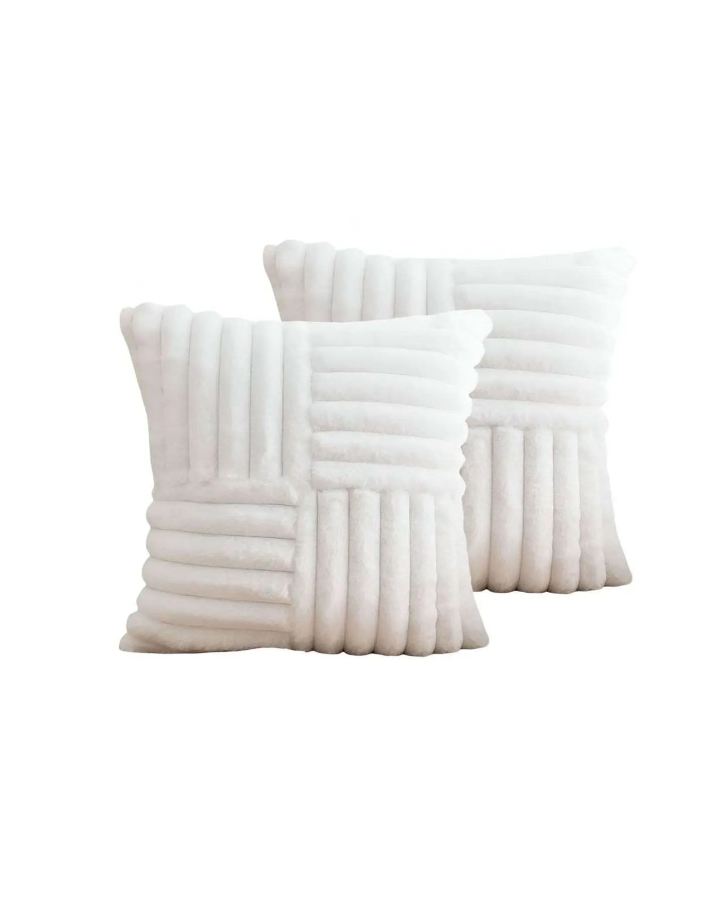 PACK DE 2 FUNDAS PELUDA EMPALMADA BLANCO 2