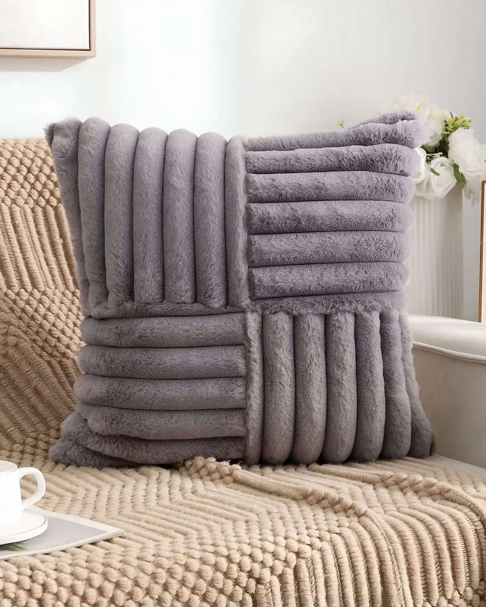 PACK DE 2 FUNDAS PELUDA EMPALMADA MORADO 3