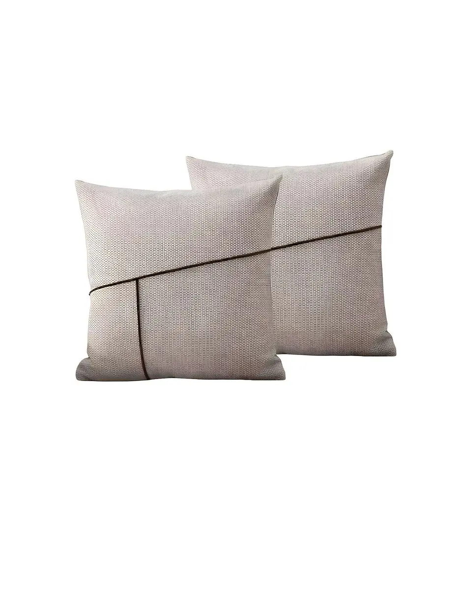 PACK DE 2 FUNDAS CHENILLE CON LINEAS GRIS 2
