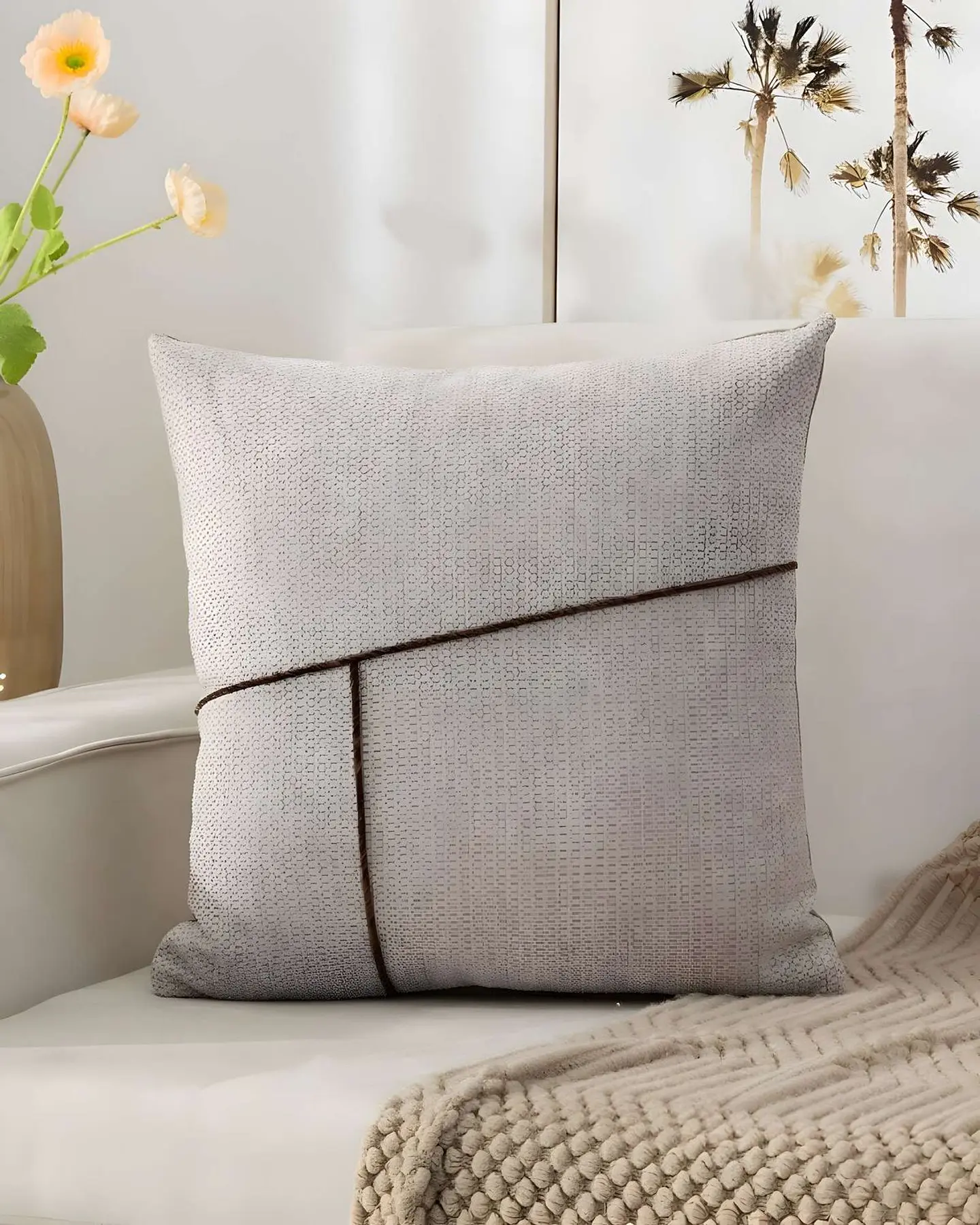 PACK DE 2 FUNDAS CHENILLE CON LINEAS GRIS 3