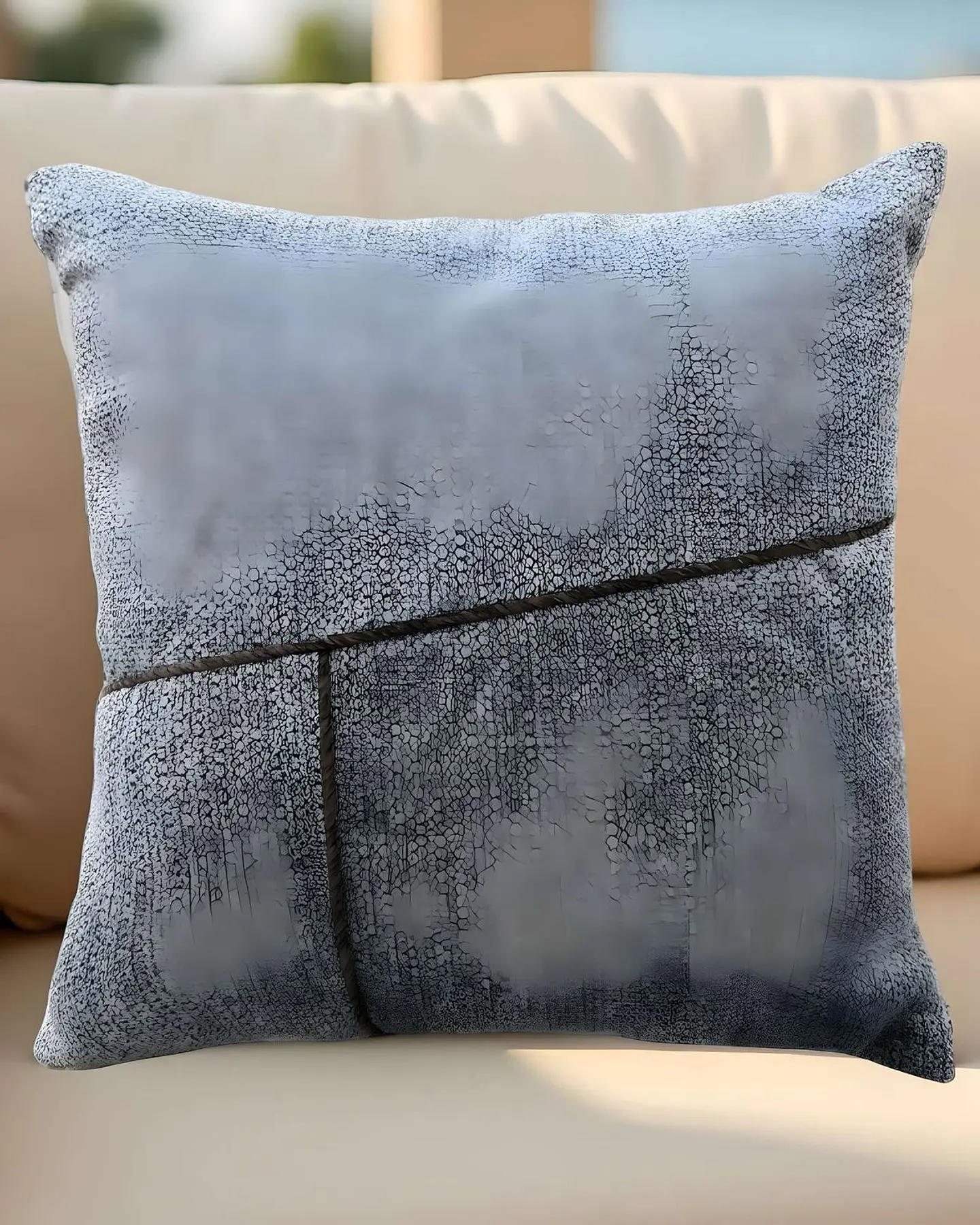 PACK DE 2 FUNDAS CHENILLE CON LINEAS AZUL 3