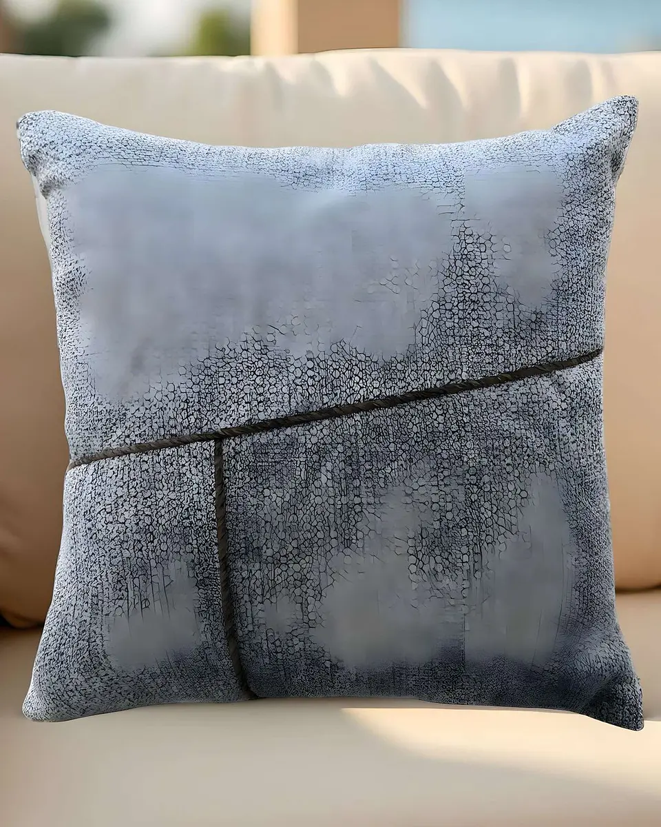 PACK DE 2 FUNDAS CHENILLE CON LINEAS AZUL 3