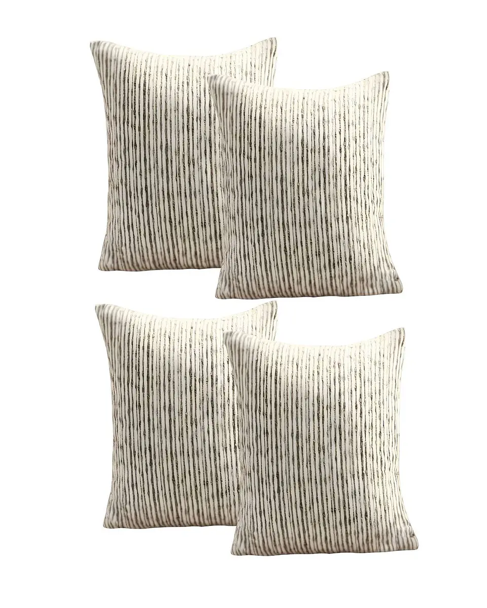 PACK DE 4 FUNDAS DE COJIN CHENILLE LINEA BEIGE 2
