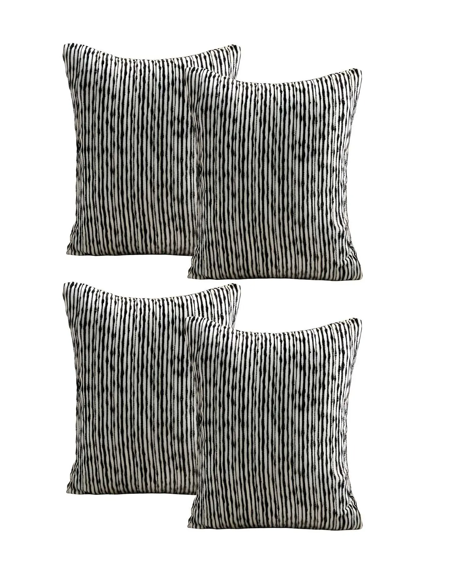 PACK DE 4 FUNDAS DE COJIN CHENILLE LINEA NEGRO 2