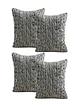 PACK DE 4 FUNDAS DE COJIN CHENILLE LINEA NEGRO - Miniatura 2