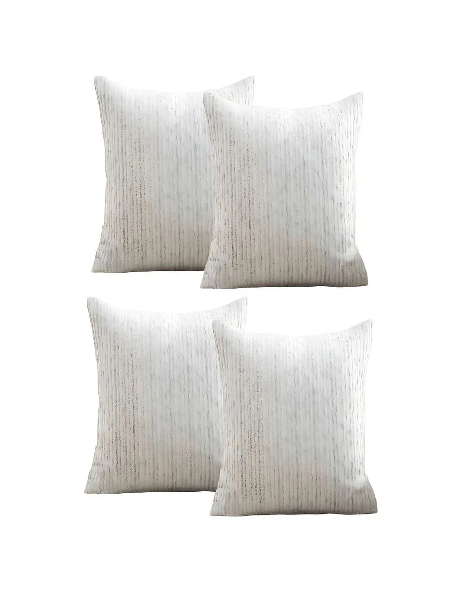 PACK DE 4 FUNDAS DE COJIN CHENILLE LINEA GRIS 2