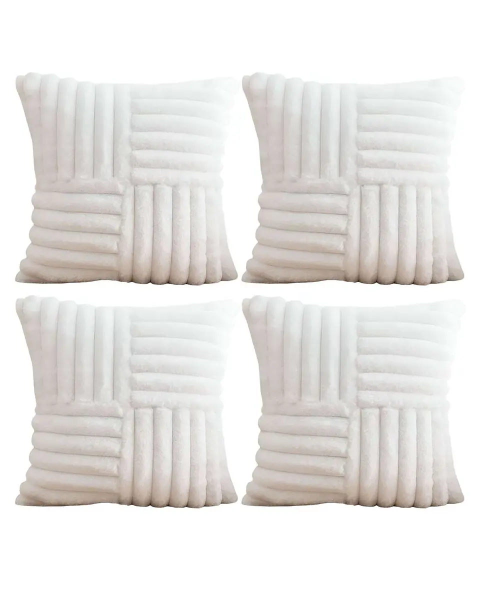 PACK DE 4 FUNDAS PELUDA EMPALMADA BLANCO 2