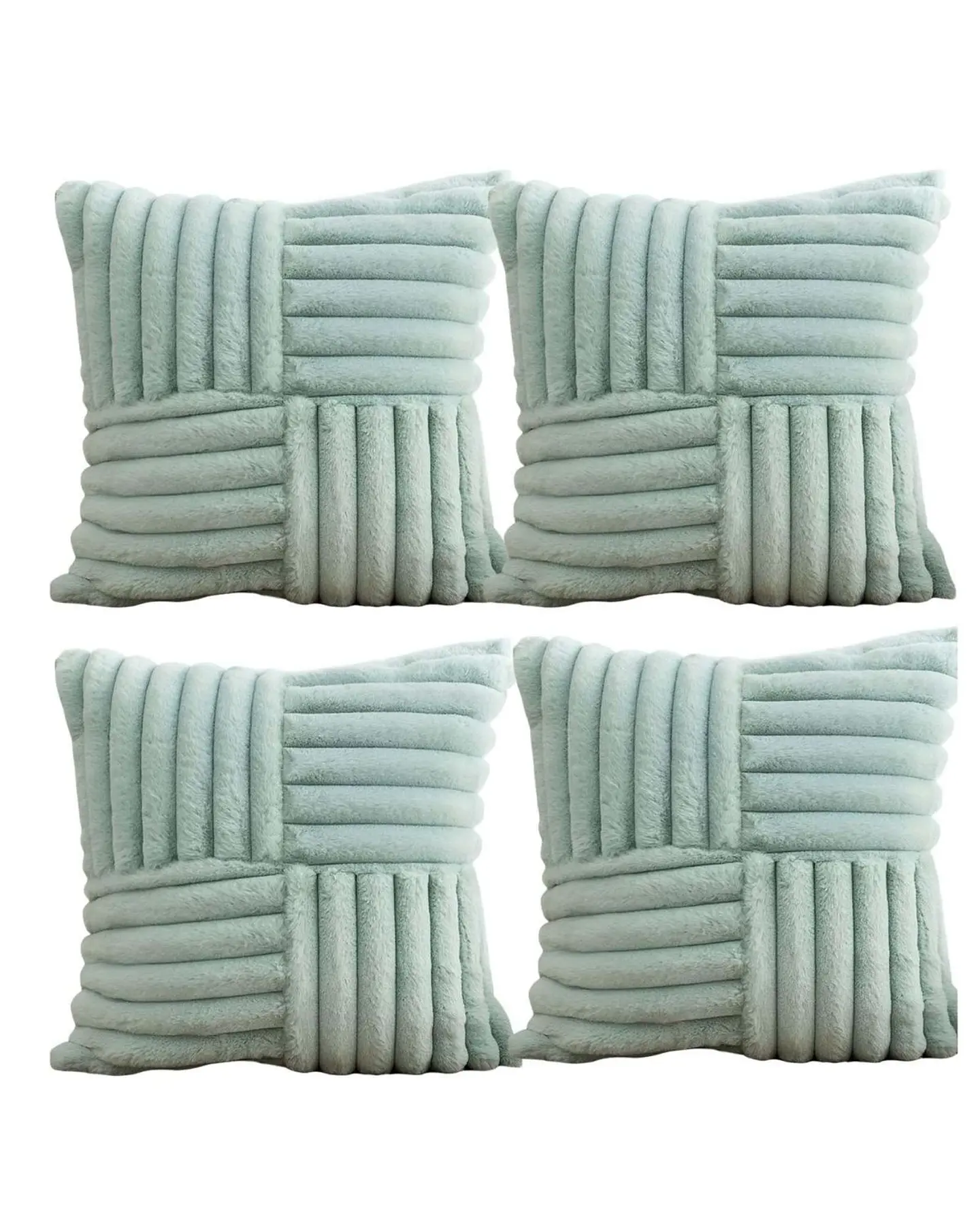 PACK DE 4 FUNDAS PELUDA EMPALMADA CELESTE 2