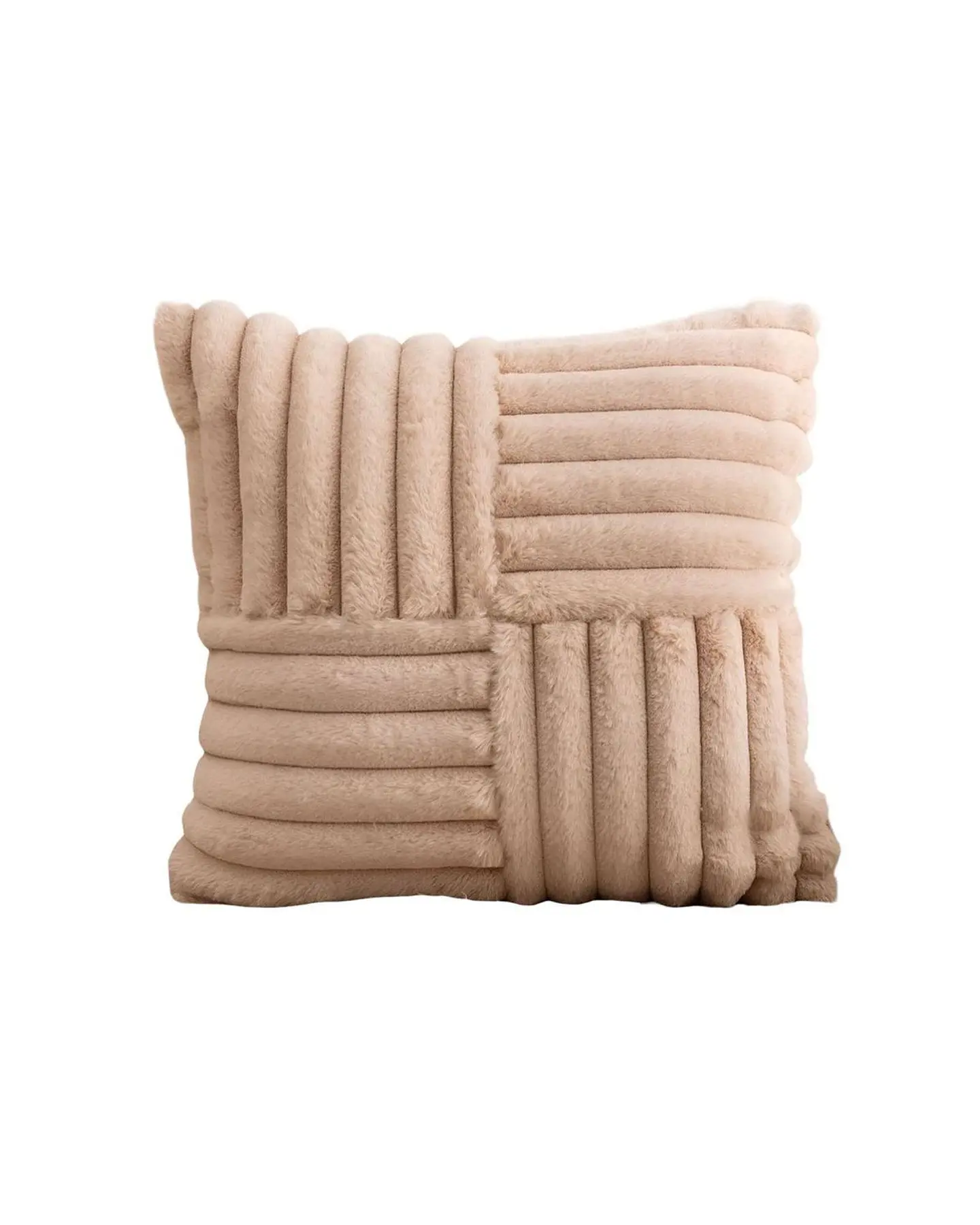 PACK DE 4 FUNDAS PELUDA EMPALMADA BEIGE 1