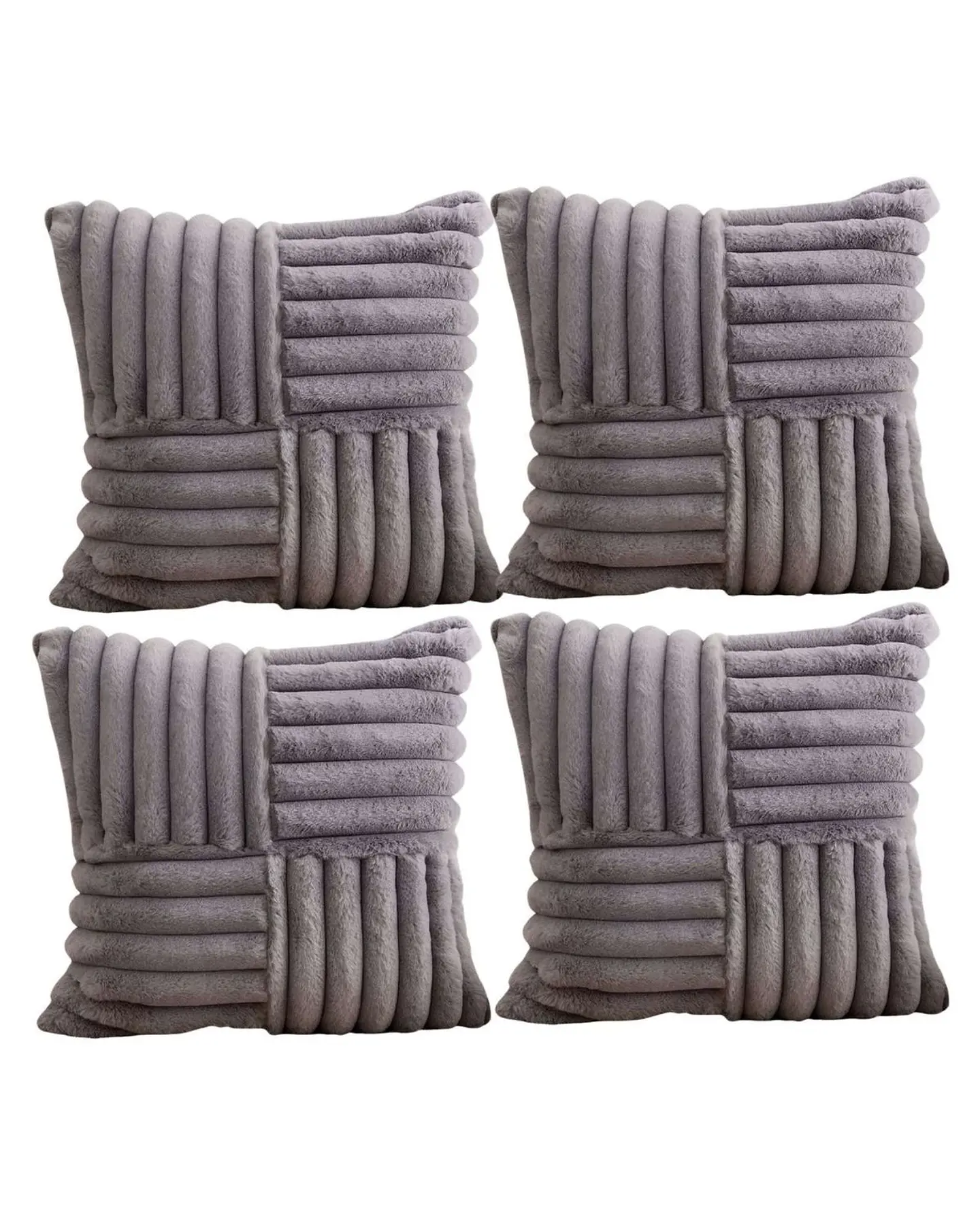 PACK DE 4 FUNDAS PELUDA EMPALMADA MORADO 2
