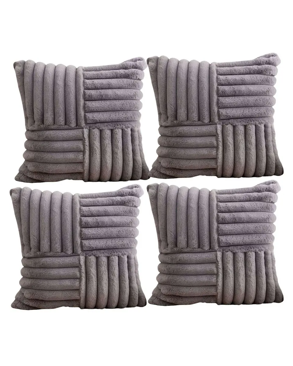 PACK DE 4 FUNDAS PELUDA EMPALMADA MORADO 2