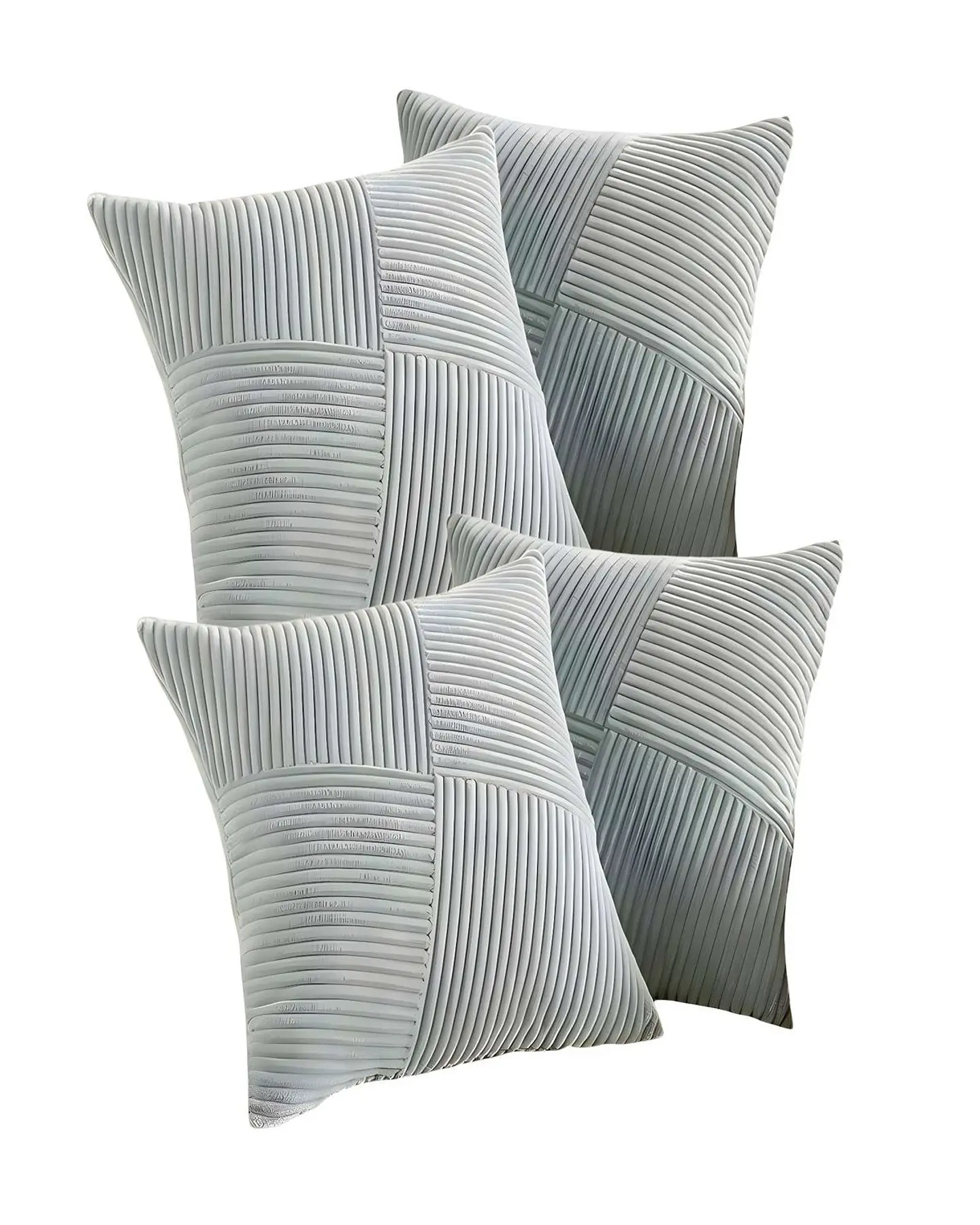 PACK DE 4 FUNDAS DE COJIN FELPA CELESTE 1