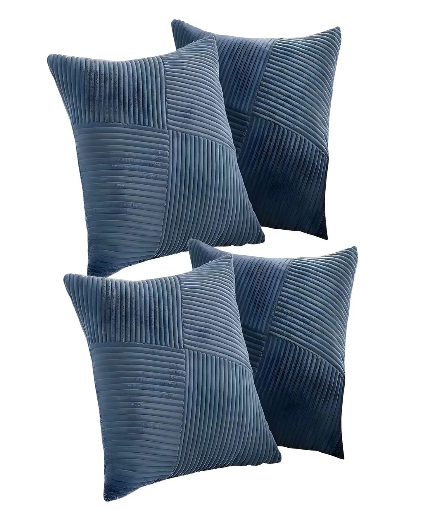 PACK DE 4 FUNDAS DE COJIN FELPA AZUL 1